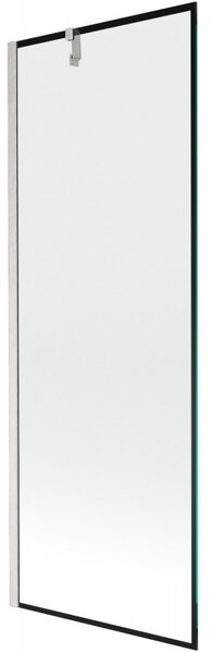 Mexen Next, 1-křídlová vanová zástěna 70 x 150 cm, 6mm čiré sklo - černý vzor, ​​ocelová, 895-070-000-00-70-97