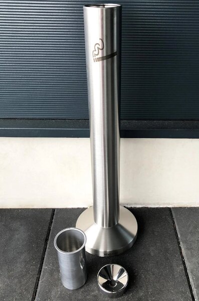 Stojící popelník FUMO, průměr 10 cm, nerez, stříbrný