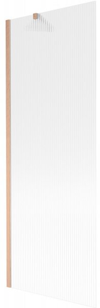 Mexen Next, 1-křídlová vanová zástěna 70 x 150 cm, 6mm sklo Ribs, měděná matná, 895-070-000-00-09-65