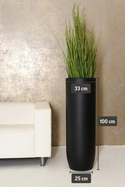 Květináč SOLERIO, sklolaminát, výška 100 cm, černá