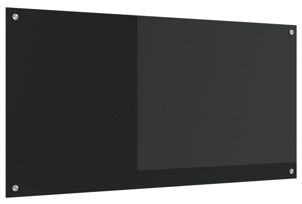 Kuchyňský obklad Černá 120 x 60 cm tvrzené sklo