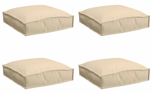 Polštář 4 pcs Béžová 40 x 40 x 8 cm Oxford látka