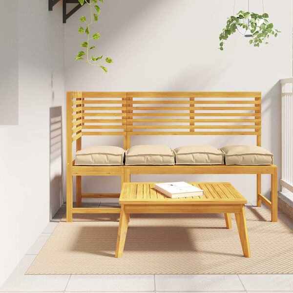 Polštář 4 pcs Béžová 40 x 40 x 8 cm Oxford látka