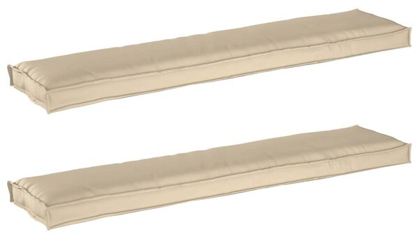 Sada polštářů na paletu 2 pcs Béžová 180 x 40 x 8 cm