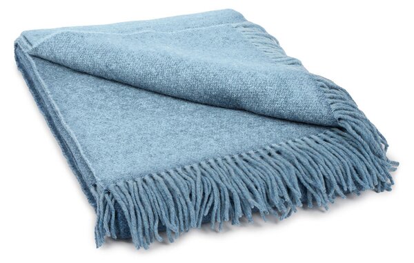 Vlnka Vlněný oboustranný pléd Merino s kašmírem modrá velikost lůžkovin 140x200