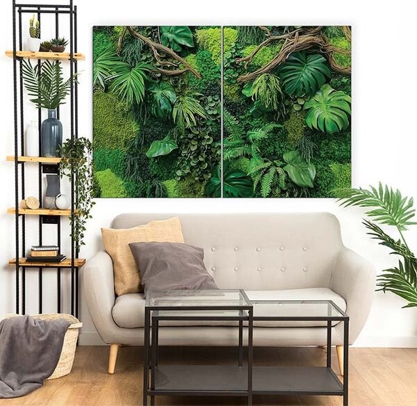 DUBLEZ | Dřevěný obraz - Mechová monstera | UV tisk, Premium