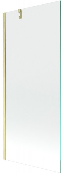 Mexen Next, 1-křídlová vanová zástěna 80 x 150 cm, 6mm čiré sklo, zlatá matná, 895-080-000-00-00-55