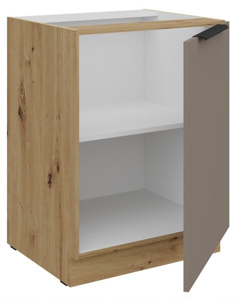 Kondela Dolní kuchyňská skříňka Frisbo 60 D 1F BB - sandgrau / dub artisan