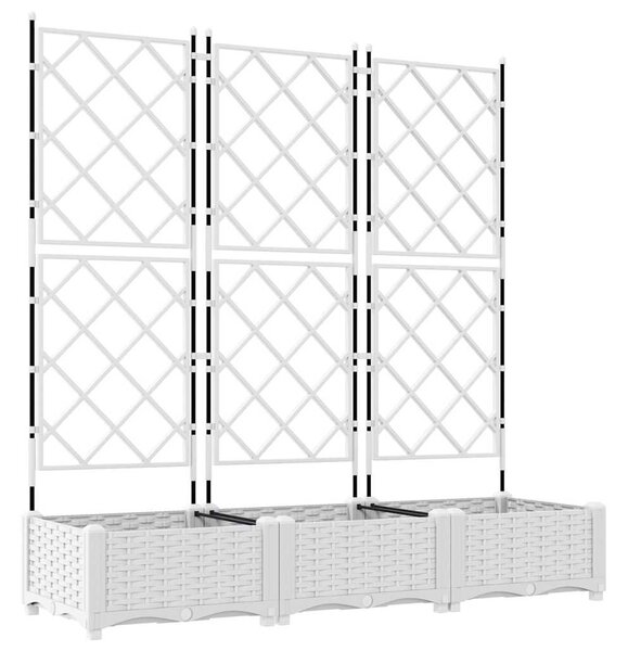 Zahradní pěstebník 3 ks Bílá 120 x 40 x 125,5 cm PP