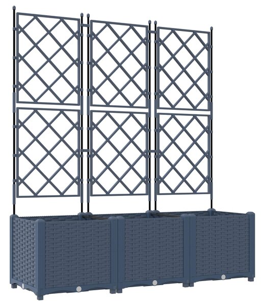 Zahradní pěstebník 3 ks Šedá 120 x 40 x 143 cm PP