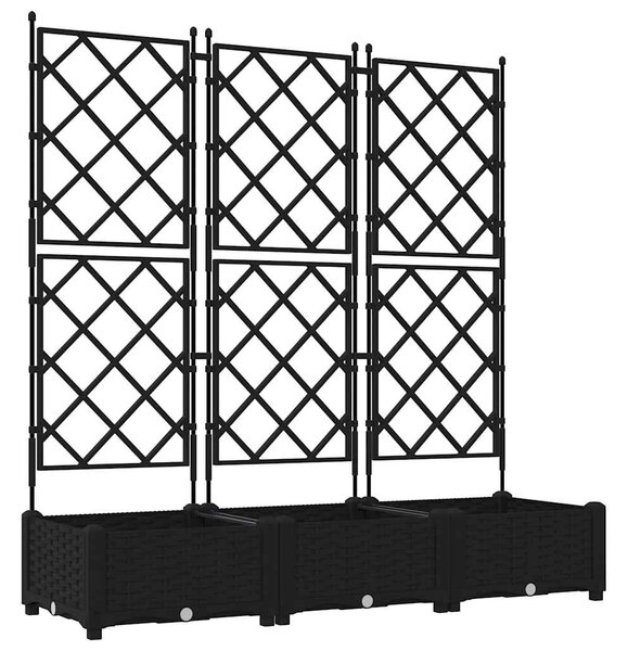 Zahradní pěstebník 3 ks Černá 120 x 40 x 125,5 cm PP