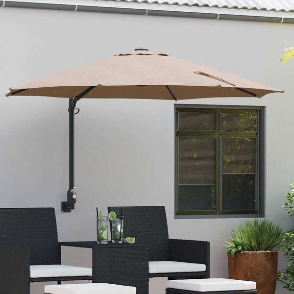 Zahradní slunečník Taupe 248 x 248 x 148 cm Polyester a ocel