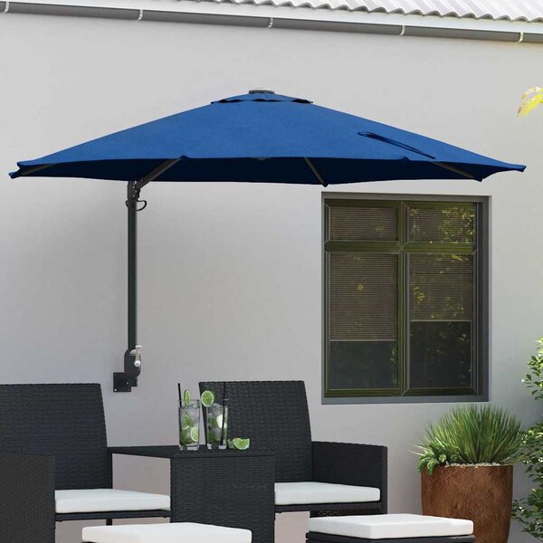 Zahradní slunečník 248 x 248 x 148 cm Polyester a ocel Azurblau