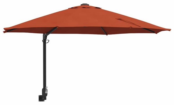 Zahradní slunečník Cihlová 248 x 248 x 148 cm Polyester a ocel