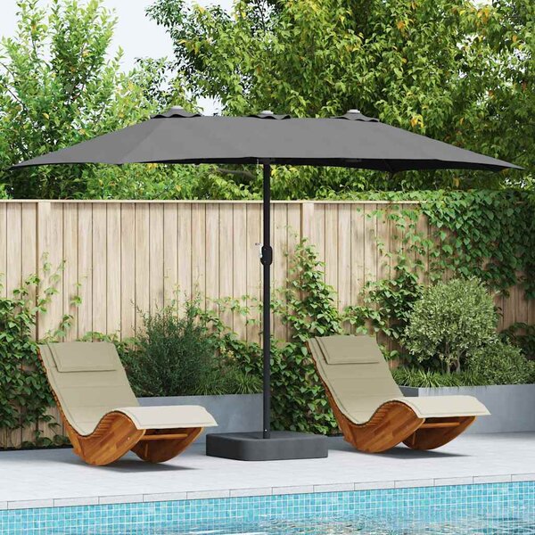 Zahradní slunečník Antracit 385 x 209 x 244 cm Polyester a ocel