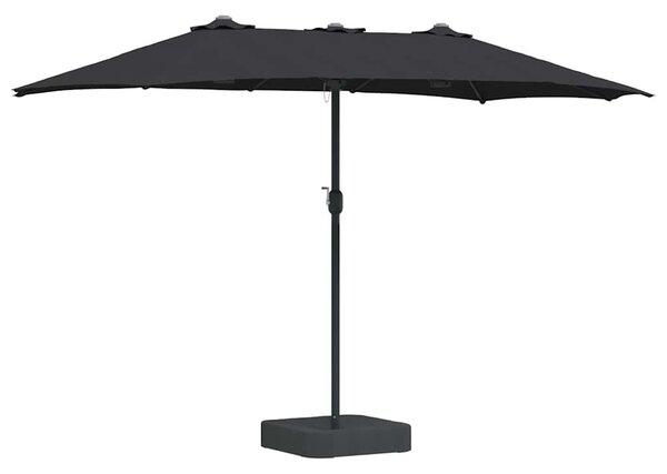 Zahradní slunečník Černá 385 x 209 x 244 cm Polyester a ocel