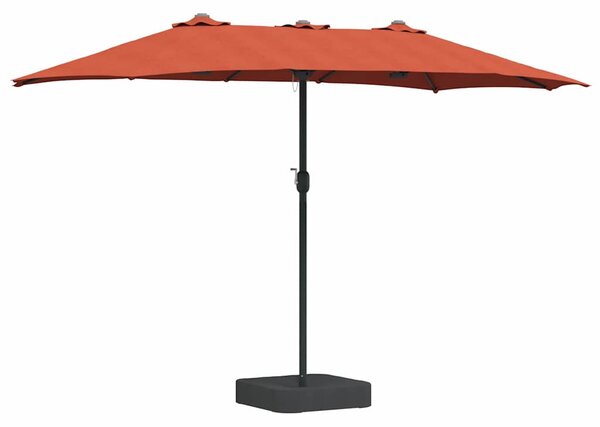 Zahradní slunečník Cihlová 385 x 209 x 244 cm Polyester a ocel