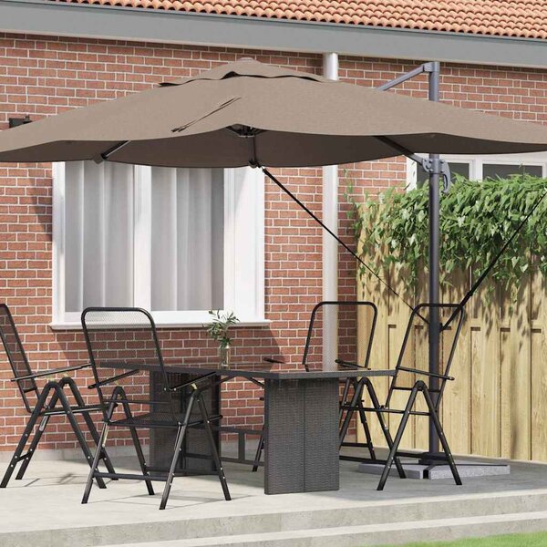 Slunečník Taupe 351 x 250 x 260 cm Polyester a hliník
