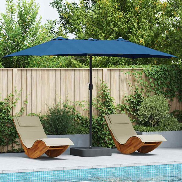 Zahradní slunečník 385 x 209 x 244 cm Polyester a ocel Azurblau