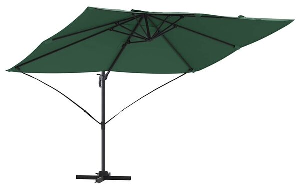 Slunečník Zelená 351 x 250 x 260 cm Polyester a hliník