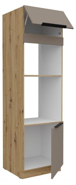 Kondela Skříňka na vestavnou troubu a mikrovlnnou troubu Frisbo 60 DPM-210 2F - sandgrau / dub artisan