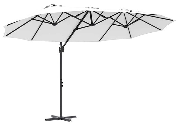 Slunečník Písková 372 x 198 x 243 cm Polyester a hliník