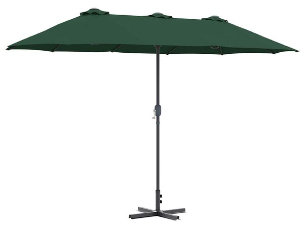 Zahradní slunečník Zelená 370 x 197 x 239 cm Polyester a hliník