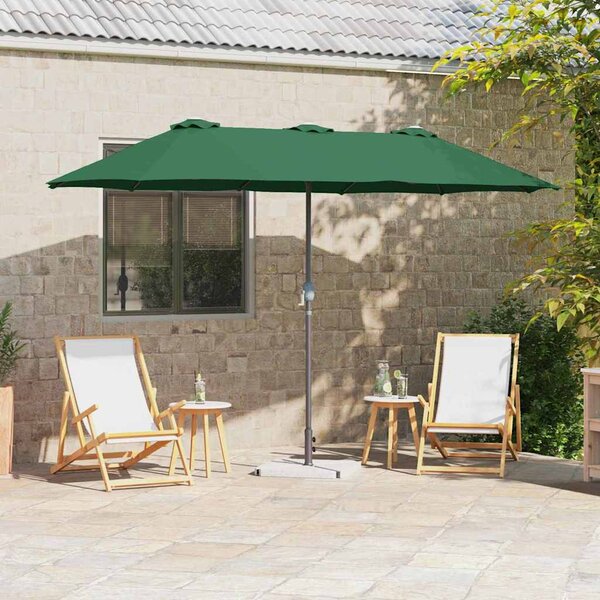 Zahradní slunečník Zelená 370 x 197 x 239 cm Polyester a hliník
