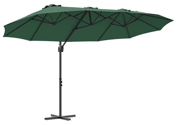 Slunečník Zelená 372 x 198 x 243 cm Polyester a hliník