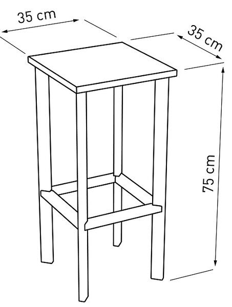Barová židle bílá A11, dub Hamilton ZVOLTE VÝŠKU ŽIDLE:: 65 cm