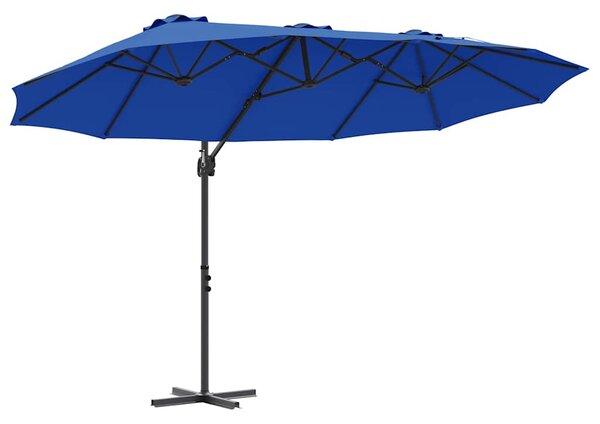 Slunečník 372 x 198 x 243 cm Polyester a hliník Azurblau