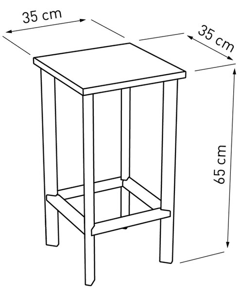 Barová židle bílá A11, dub Hamilton ZVOLTE VÝŠKU ŽIDLE:: 65 cm