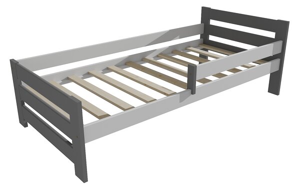 Vomaks Dětská postel se zábranou VMK005D KIDS Rozměr: 90 x 190 cm, Barva: barva šedá + bílá