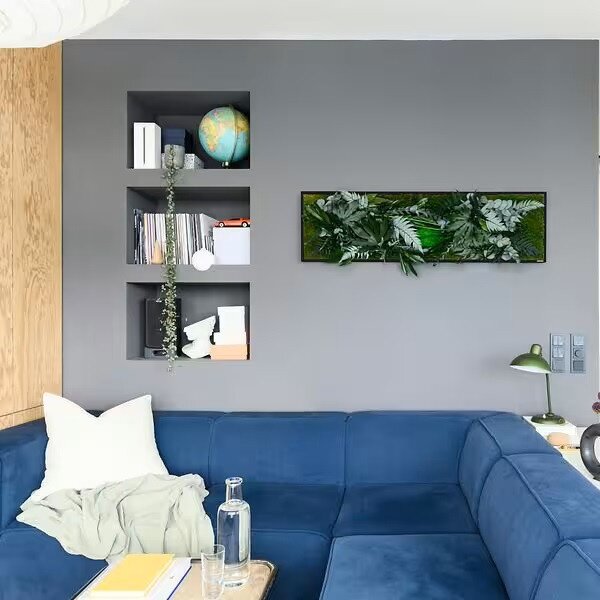 Rostlinný obraz s designem Džungle 140x40, Dřevěný rám (černý)