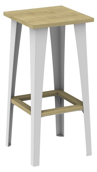 Barová židle bílá A31, dub Hamilton ZVOLTE VÝŠKU ŽIDLE:: 75 cm