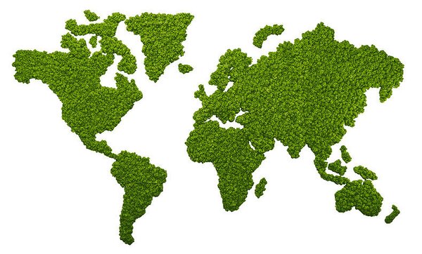 Mapa světa z Islandského mechu - 230 x 125 - May green