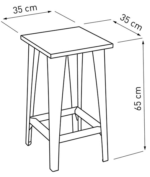 Barová židle černá A31, masiv dub černý ZVOLTE VÝŠKU ŽIDLE:: 65 cm