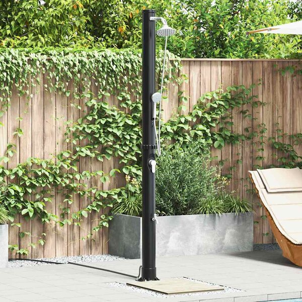 Venkovní solární sprcha Černá 217 cm PVC a hliník