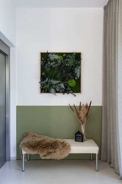 Rostlinný obraz s designem Džungle 80x80, Dřevěný rám (dub)