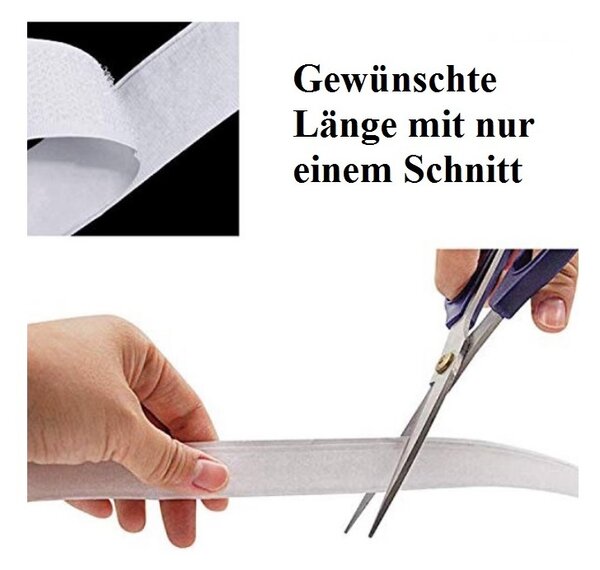 Páska na suchý zip pro šití | 1m háček + 1m fleece extra silný 20mm široký | 1m sada suchých zipů [bílá] - páska s háčkem - silná fixace - opakovaně uzavíratelná až 10.000krát