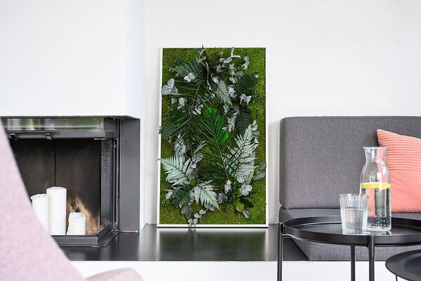 Rostlinný obraz s designem Džungle 100x60, Dřevěný rám (bílý)