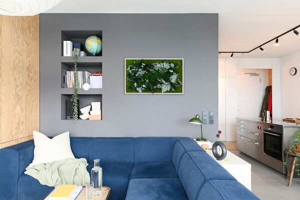 Rostlinný obraz s designem Džungle 100x60, Dřevěný rám (bílý)