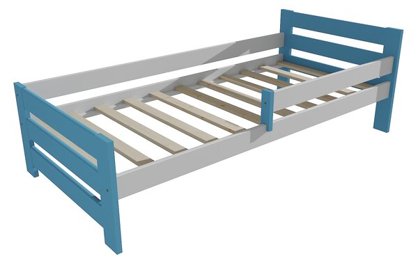 Vomaks Dětská postel se zábranou VMK005D KIDS Rozměr: 70 x 160 cm, Barva: barva modrá + bílá