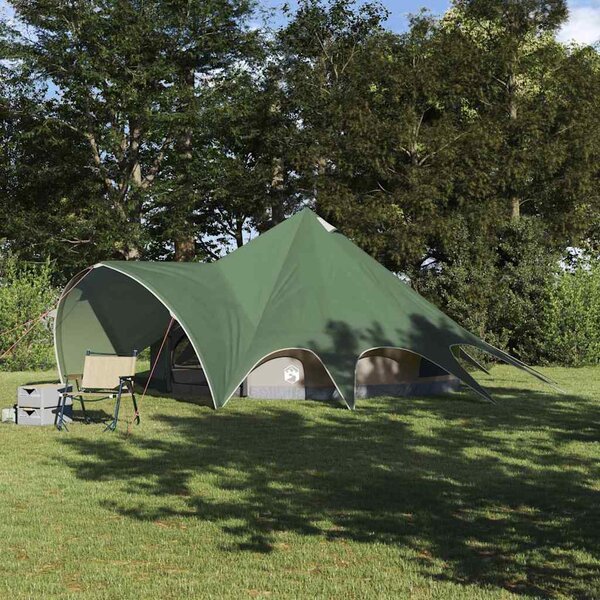 Teepee stan pro 5 osob Zelená a šedá 415 x 415 x 247 cm