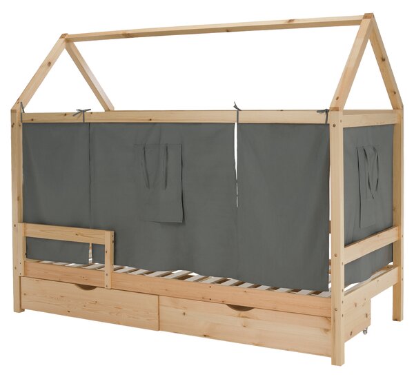 KONDELA Montessori postel, 90x200, přírodní, masiv, NOEMA