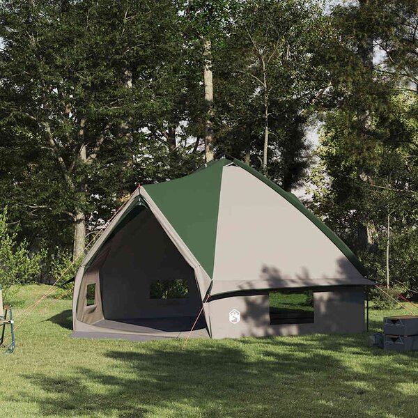 Teepee stan pro 10 osob Zelená a bílá 567 x 470 x 242 cm