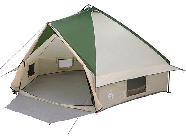 Teepee stan pro 10 osob Zelená a bílá 567 x 470 x 242 cm