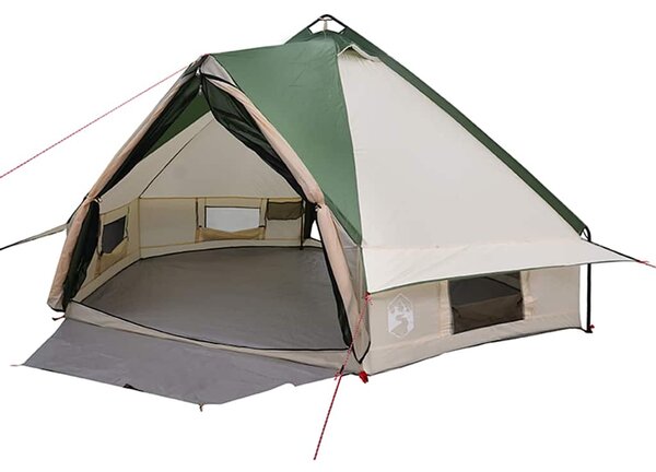 Teepee stan pro 6 osob Zelená a bílá 431 x 366 x 185 cm