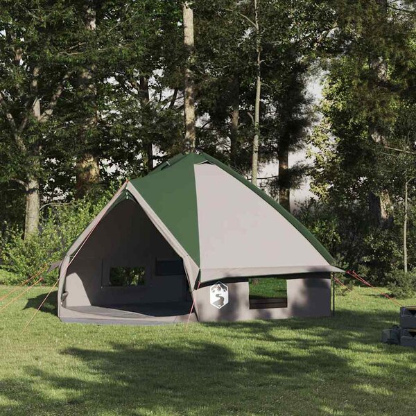 Teepee stan pro 8 osob Zelená a bílá 490 x 410 x 210 cm