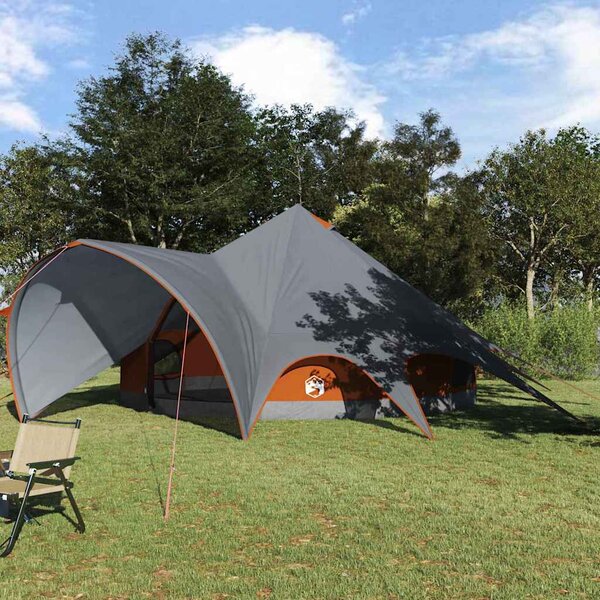 Teepee stan pro 7 osob Šedá a oranžová 600 x 600 x 347 cm